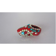 BEADED SHOE WITH MAGNET MINI RED