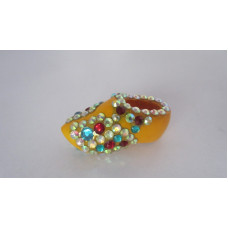 BEADED SHOE WITH MAGNET MINI YELLOW