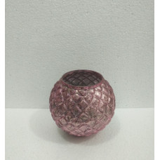 Vaasje rond ruit pink foil