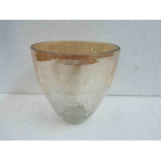 Planter 13x13 crack gold luster