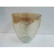 Planter 14x15 crack gold luster