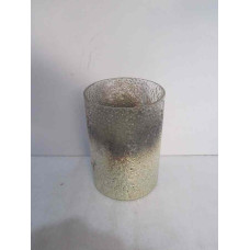 CYLINDER VASE  KRINKLED SILVER