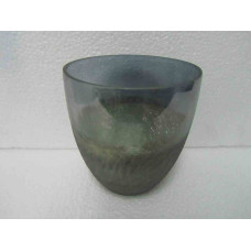 LUSTER SILVER 1/2 CRACK PLANTER 14x15