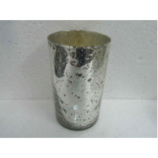 CYLINDER VASE STONES XL INSIDE SILVER