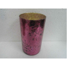 CYLINDER VASE STONES XL INSIDE SILVER