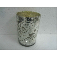 CYLINDER VASE STONES BIG INSIDE SILVER