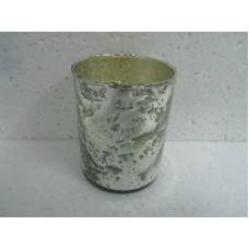 CYLINDER VASE STONES SMALL INSIDE SILVER