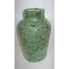 Bottle vase L stones green rec