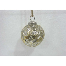 2.5 FLOWERS BALL PLAIN SILVER