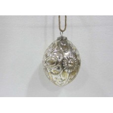 4 FLOWERS OVAL HANGING PLAIN SILVER"