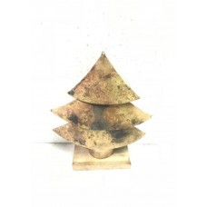 X-MAS TREE ON WOODEN BASE SMALL