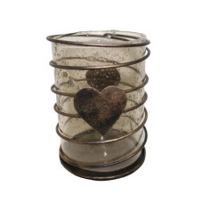 SPRING HEART Tlight WITH STONES CYLINDER