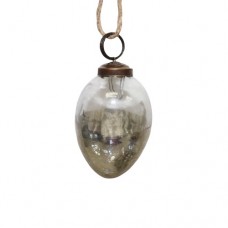 3.5 Inch DESIGNER EGG HANGING HALF SILVER