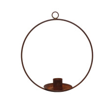 CANDLE STAND WITH WIRE CIRCLE HANGING