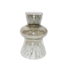 1 PARALLEL TAPER VASE WHITE CHEENA LUSTER