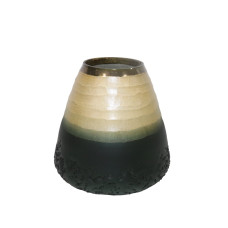 VOLCANO BROAD VASE SMALL RINGS CUTTING GREEN