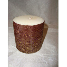 LEATHER CANDLE 7X7.5 CMS