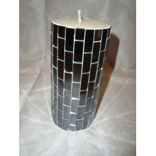 MIRROR MOSAIC CANDLE 7X15 CMS