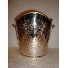 BRASS ICE BUCKET WITH ETCHING