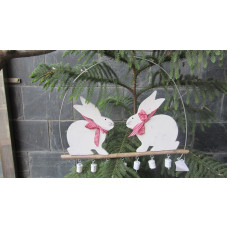 TWO BUNNY HANGING