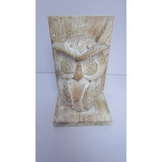 WOOD OWL BOOKSTAND SMALL WHITE