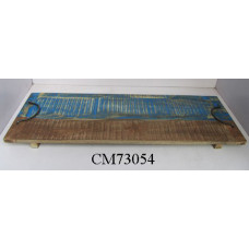 Tray rechthoek 60x20 blue/nat.