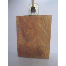 CHOPPING BOARD WITH METAL RECT. SMALL