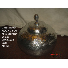 ALUMINIUM ROUND POT HAMMERED WITH LID