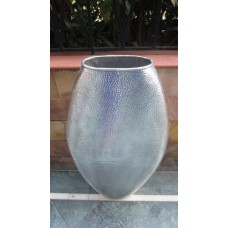 Alu vase oval small hammered