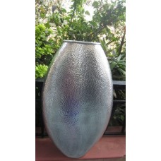 Alu vase oval big hammered