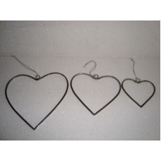 hanging heart s/3 Natural Shiny