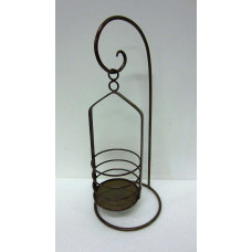 Lantarn hanging round glass copper burnt