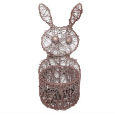 WEAVING BUNNY TLIGHT WITH GLASS