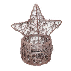 WEAVING STAR TLIGHT WITH GLASS