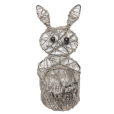 WEAVING BUNNY TLIGHT WITH GLASS