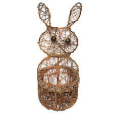 WEAVING BUNNY TLIGHT WITH GLASS