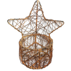 WEAVING STAR TLIGHT WITH GLASS