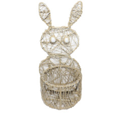 WEAVING BUNNY TLIGHT WITH GLASS