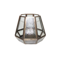 DESIGN AND PLAIN GLASS BROAD OPEN LANTERN SMALL