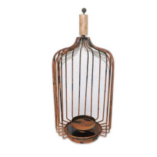 WOODEN TOP WIRE LANTERN BIG