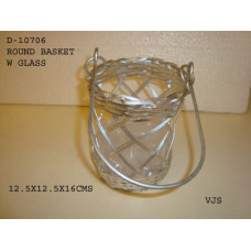 ROUND BASKET W GLASS