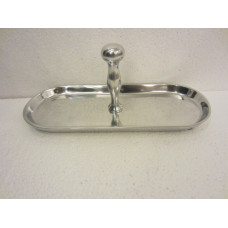 ALUMINIUM OVAL TRAY WITH HANDLE SMALL