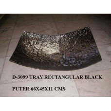 TRAY RECTANGULAR MEDIUM BLACK LINES