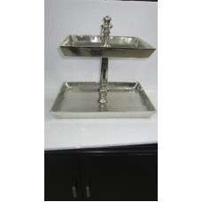 ALUMINIUM RECT. CAKE STAND (2 TEIR)