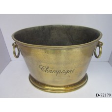 Champagnekoeler ovaal brass