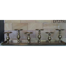 CS tray 6-light m/glas brass