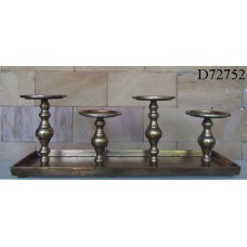 CS tray 4-light m/glas brass