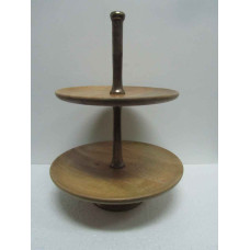 Hout/alu etagere 2laags rond