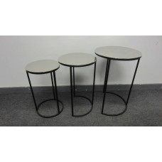 Tafel rond s/3 alu/black