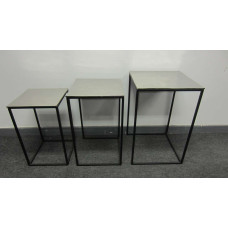 HANDICRAFTS ALUMINIUM SQ. TABLES NESTED SET/3 BLACK BOTTOM